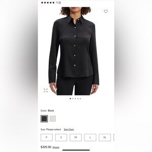 Theory Silk Blouse- black, size L